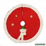 Картинка Юбка под елку Зимнее волшебство Снеговик и снежинки 6938945 (белый/красный)