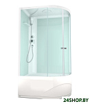 Картинка Душевая кабина Domani-Spa Delight 128 High 120x80 R с гидромассажем (черный/тонированное)