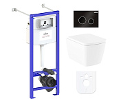 Картинка Унитаз Lavinia Boho Relfix Aveo Rimless 6 в 1 77050212 (черный пластик)