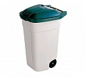 Контейнер для мусора Curver Refuse Bin 12900-158-01 (110 л, бежевый/зеленый ) (176805)