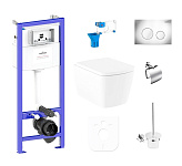 Картинка Унитаз Lavinia Boho Relfix Aveo Rimless 9 в 1 97010090 (хром пластик)