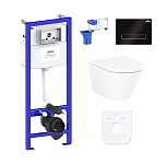 Картинка Унитаз Lavinia Boho Relfix Biore Rimless 7 в 1 87040106 (черное стекло)