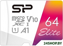 Картинка Флеш карта microSDXC 64Gb Class10 Silicon Power SP064GBSTXBV1V20SP Elite
