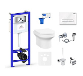 Картинка Унитаз Lavinia Boho Relfix Grance Hill Rimless 10 в 1 75110747 (белое стекло)