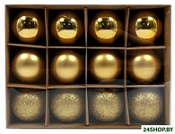 Картинка Набор ёлочных шаров Winter Glade 6012G001 (12 шт, золотистый)