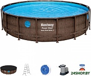 Картинка Каркасный бассейн Bestway Power Steel Swim Vista 56977 (549x122, с фильтр-насосом и лестниц