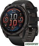 Fenix 8 Sapphire, Titanium 47мм (угольно-черный DLC, пепельно-черный силиконовый ремешок)