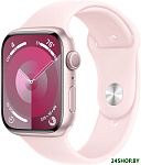 Watch Series 9 45 мм (алюминиевый корпус, розовый/розовый, спортивный силиконовый ремешок M/L)