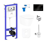 Картинка Унитаз Lavinia Boho Relfix Biore Compacto Rimless 9 в 1 97010052 (черный пластик)