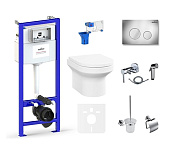 Картинка Унитаз Lavinia Boho Relfix Grance Hill Rimless 10 в 1 75110744 (хром пластик)