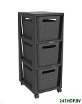 Картинка Комод пластиковый Rotho Brisen Tower 1049708853 (3x16л, антрацит/черный)