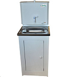 Картинка Умывальник ЭлБЭТ ЧИСТЮЛЯ (бак полимер, мойка нерж., с ЭВН, белый)