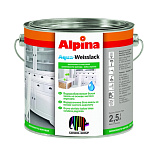 Картинка Эмаль Alpina Aqua Weisslack (шелковисто-матовая, 2.5 л)