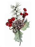 Картинка Ветка новогодняя Серпантин Алая гроздь 201-0990