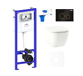 Картинка Унитаз Lavinia Boho Relfix One 7 в 1 75110063 (черный/золотистый пластик)