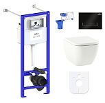 Картинка Унитаз Lavinia Boho Relfix One Rimless 7 в 1 87050166 (черное стекло)