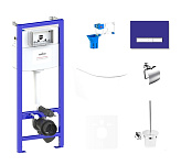 Картинка Унитаз Lavinia Boho Relfix Biore Rimless 9 в 1 75110360 (фиолетовый стекло)