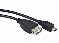 Картинка USB кабель для OTG устройств GEMBIRD AF - Mini BM USB 2.0 0.15 м (A-OTG-AFBM-002)