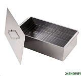 Картинка Коптильня Кедр плюс большая высокая (нерж. сталь, двухъярусная, поддон, 0.8мм) (RR19642)