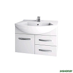 Картинка Мебель для ванных комнат Dreja Тумба Alfa New 75 99.0307 с умывальником Alfa 75 192536 (бел