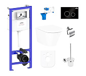 Картинка Унитаз Lavinia Boho Relfix Biore Rimless 9 в 1 97010068 (черный пластик)