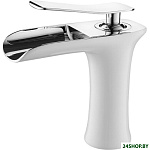 Картинка Смеситель Ledeme L1055W-23 (белый/хром)