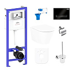 Картинка Унитаз Lavinia Boho Relfix Biore Rimless 9 в 1 97010070 (черное стекло)