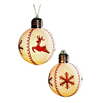 Картинка Набор елочных шаров LuazON Красные снежинки и олень 5864387