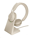Картинка Наушники Jabra Evolve2 65 UC Stereo USB-A Desk (бежевый)