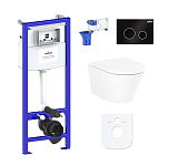 Картинка Унитаз Lavinia Boho Relfix Biore Rimless 7 в 1 87040104 (черный пластик)