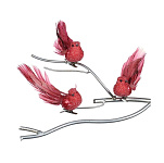 Картинка Елочная игрушка Goodwill Птица с пушистым хвостом MC 40016 (красный)