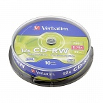 Картинка Диск CD-RW Verbatim 700Mb 10x Cake Box (10шт) (43480)