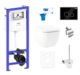 Картинка Унитаз Lavinia Boho Relfix One 9 в 1 97010024 (черное стекло)