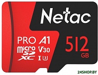 Картинка Карта памяти Netac MicroSDXC 512GB V30/A1/C10 Netac P500 Extreme Pro с адаптером