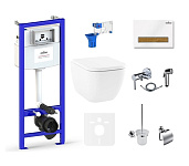 Картинка Унитаз Lavinia Boho Relfix One 10 в 1 75110506 (белый/светлое дерево пластик)