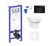 Картинка Унитаз Lavinia Boho Relfix Grance Hill Rimless 7 в 1 87561053 (черный/золот.пластик)