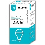 Картинка Светодиодная лампочка Belsvet LED-M A65 E27 15 Вт 4000 К