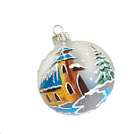 Картинка Набор шаров новогодних GreenTerra Пейзаж 100мм (стекло, 4шт)