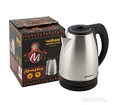 Картинка Чайник электрический Матрена MA-123 стальной с голубой ручкой