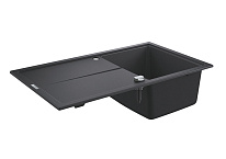 Картинка Кухонная мойка Grohe K400 50-C 86/50 1.0 31640AP0 (черный гранит)