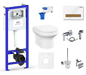 Картинка Унитаз Lavinia Boho Relfix Grance Hill Rimless 10 в 1 75110756 белый/дерево пластик