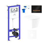 Картинка Унитаз Lavinia Boho Relfix Aveo Rimless 7 в 1 75110263 (черный/темное дерево стекло)