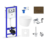 Картинка Унитаз Lavinia Boho Relfix Biore Rimless 10 в 1 75110637 (венге пластик)