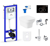 Картинка Унитаз Lavinia Boho Relfix Bristol Rimless 10 в 1 98010080 (черный пластик)