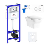 Картинка Унитаз Lavinia Boho Relfix Bristol Rimless 7 в 1 87040113 (белый пластик)