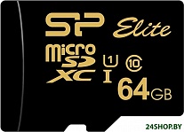 Картинка Карта памяти Silicon Power Golden Series Elite microSDHC/SDXC 64Gb (SP064GBSTXBU1V1G)