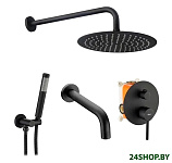 Картинка Душевая система Rea Lungo REA-P4112 (черный)