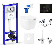 Картинка Унитаз Lavinia Boho Relfix One 10 в 1 75110512 (черный/золотистый пластик)