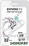 Картинка USB флэш-накопитель EXPLOYD 32GB-570 (белый)