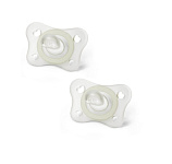 Картинка Пустышка Chicco Physio Soft Mini, 2-6 мес. 2 шт.(силиконовая, люминисцентная)